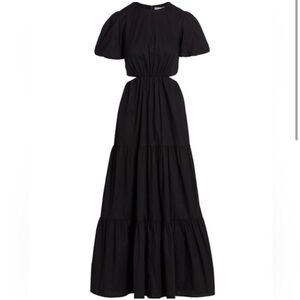 Black Tiered Ruffled Halter Maxi Dress